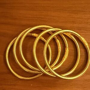 Budhagirl GOLD ALL WEATHER BANGLES® (SET OF 5)- SERENITY PRAYER